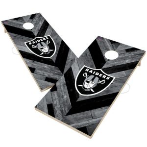 Las Vegas Raiders 2′ x 4′ Herringbone Design Cornhole Set