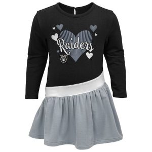 Las Vegas Raiders Girls Preschool Long Sleeve Dress