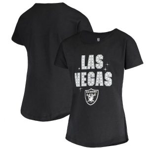 Las Vegas Raiders Girls Youth Black Vegas Lights T-Shirt