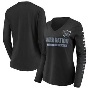 Las Vegas Raiders Women’s Long Sleeve V-Neck T-Shirt