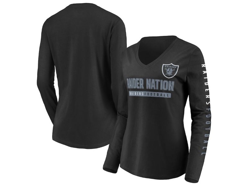 Al Davis Las Vegas Raiders Men's Black Name & Number Logo Long Sleeve  T-Shirt 