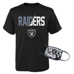 Las Vegas Raiders Youth T-Shirt & Face Covering Combo Set